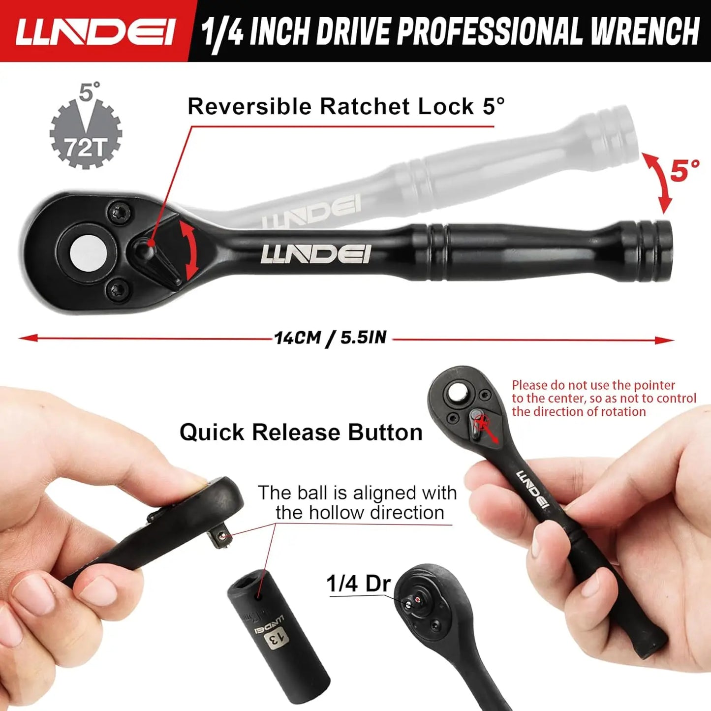 83-Piece 1/4 Inch Drive Impact Socket Set with SAE/Metric Sizes