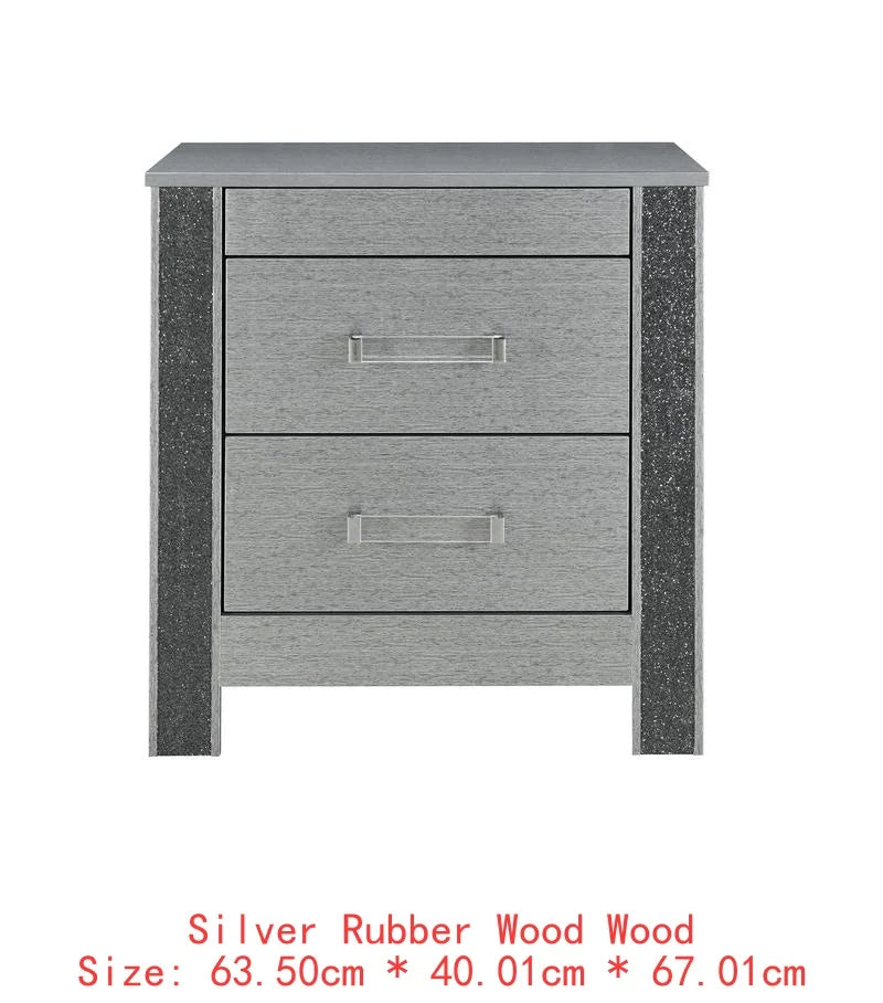 Modern Queen Bedroom Set with Sleek Silver Finish & Timeless Style