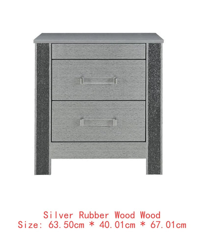 Modern Queen Bedroom Set with Sleek Silver Finish & Timeless Style