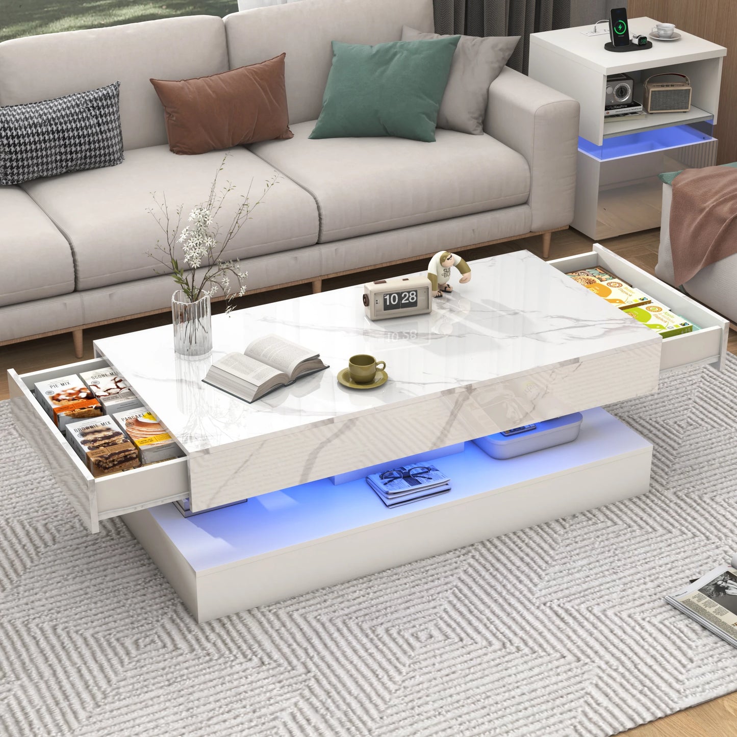 LED‑Lit Hidden Storage Modern Coffee Table that Transforms Your Living Room