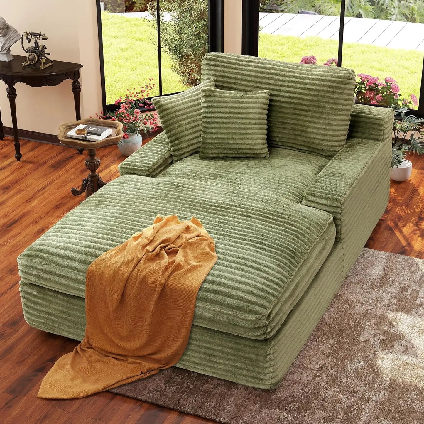 Oversized Comfy Corduroy Sleeper Sofa