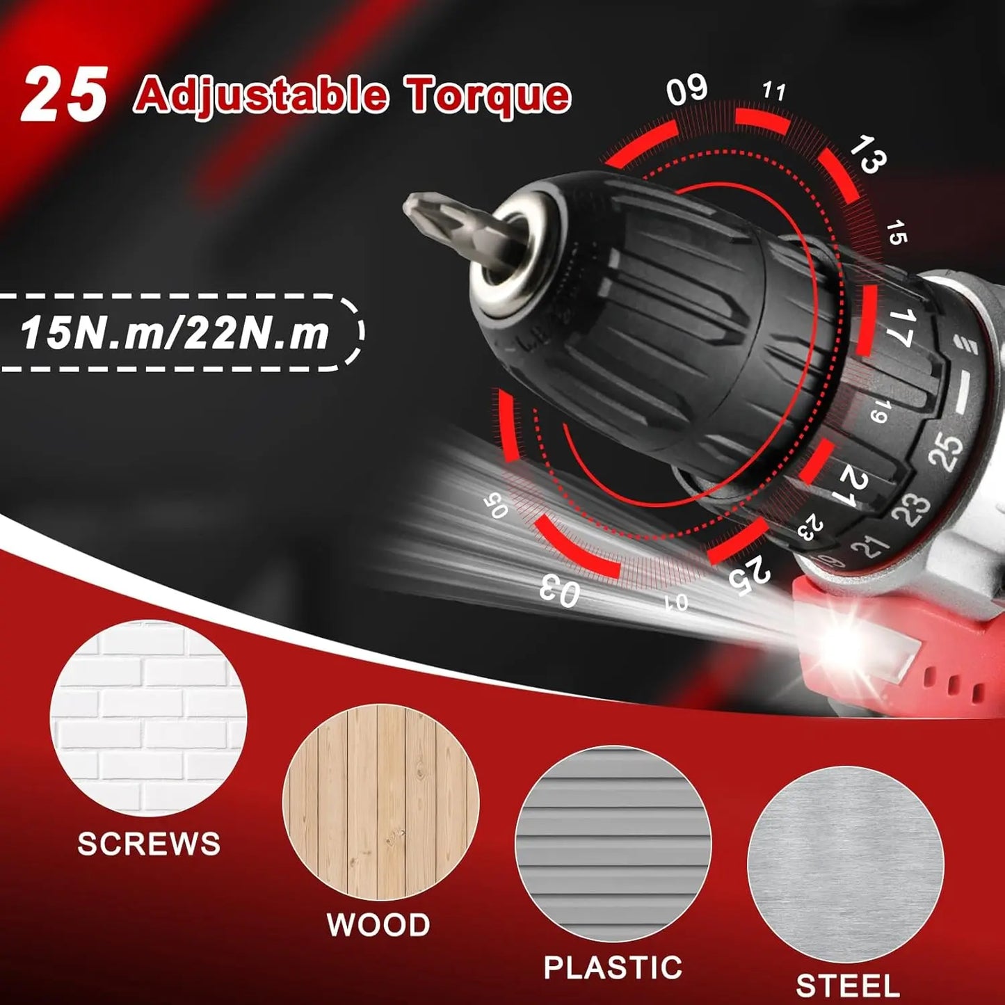 138 Pcs Tool Box Power Set with 12V Cordless Drill