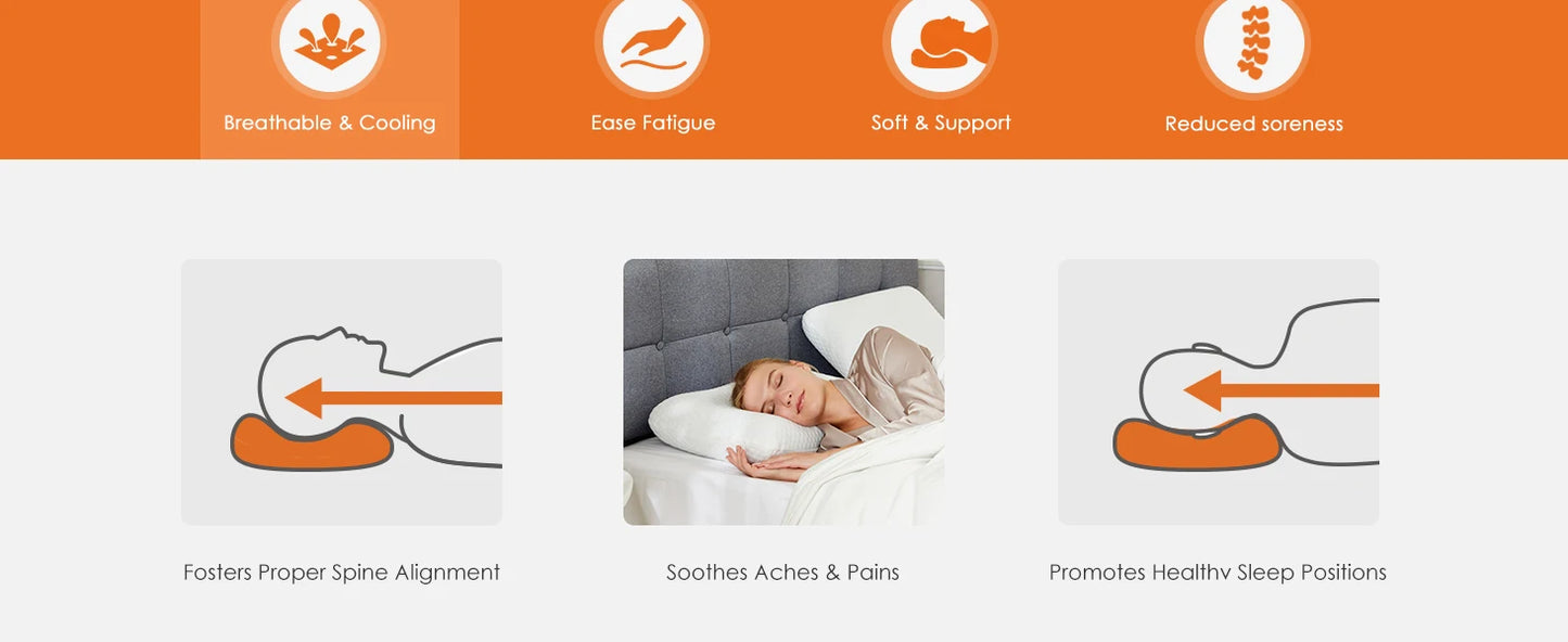 Standard Size Memory Foam Pillows Ventilated Cooling with Removable Washable Cover