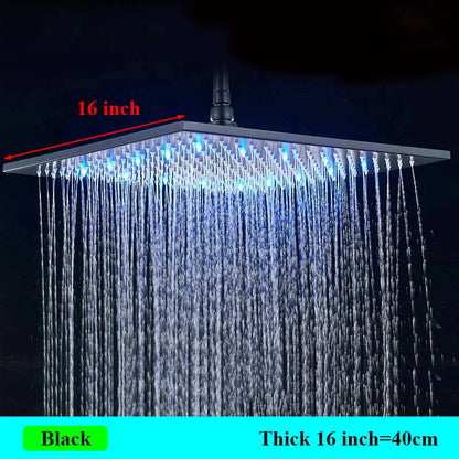 Stainless Steel LED-Light Rainfall Shower Head