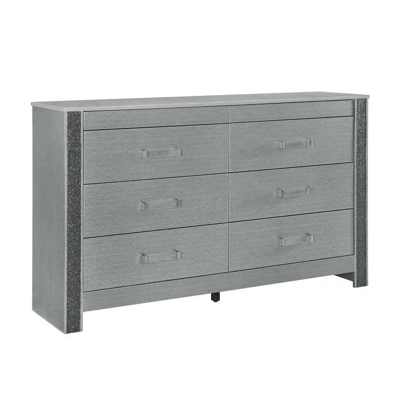 Modern Queen Bedroom Set with Sleek Silver Finish & Timeless Style