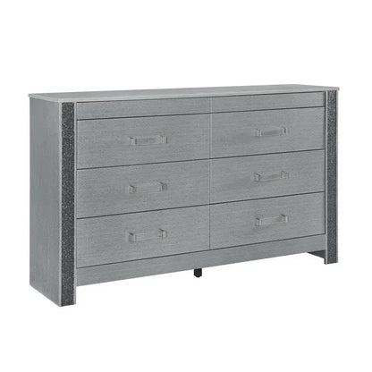 Modern Queen Bedroom Set with Sleek Silver Finish & Timeless Style