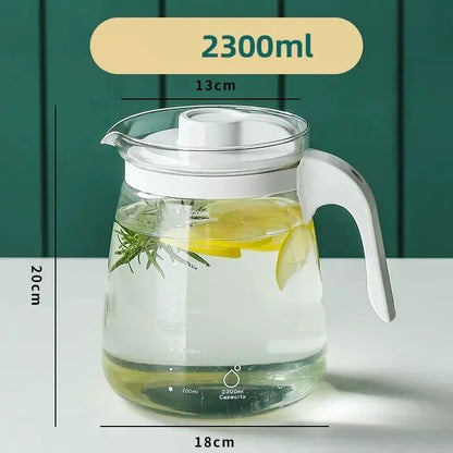 Easy Pouring & Generously Sized Glass Kettle, High Temperature Resistance