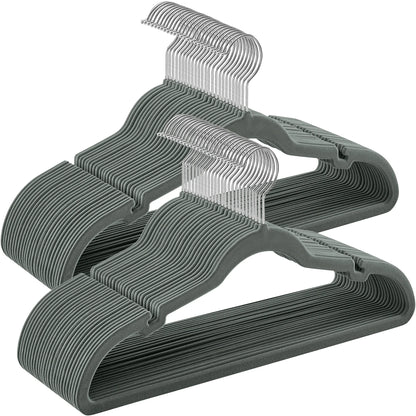 Velvet Clothes Hangers 30/50 Pack Non-Slip with Shoulder Notches 360° Swivel Hook