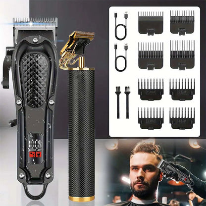 Professional Hair Clipper Kit for Men - Cordless Rechargeable