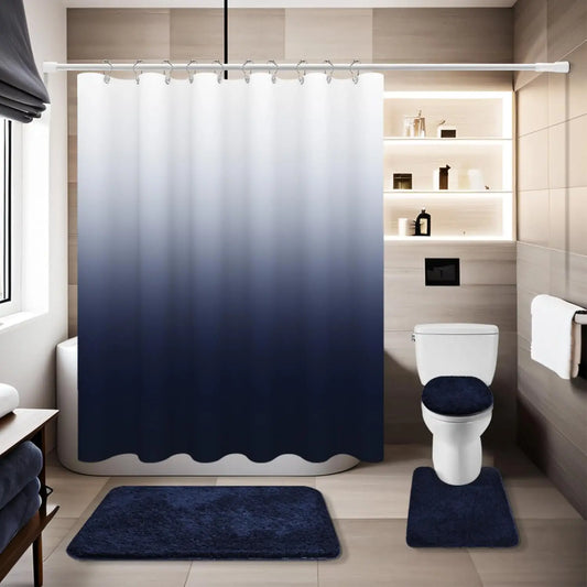 Navy Bathroom Set Adds Style, Comfort & Cohesive Decor