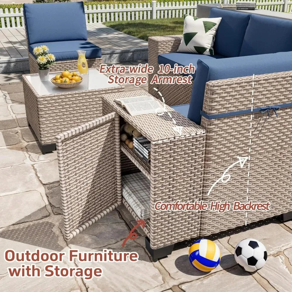 Sectional Wicker Patio Furniture Set