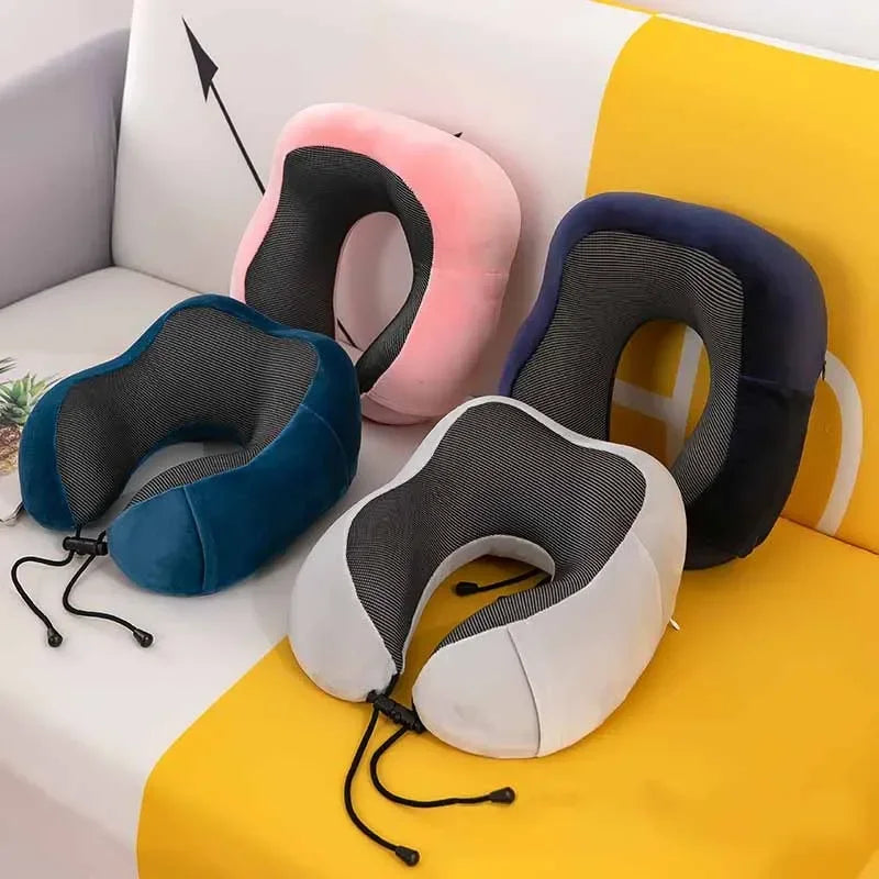 Soft U‑Shaped Memory Foam Pillow for Comfy Travel Rest
